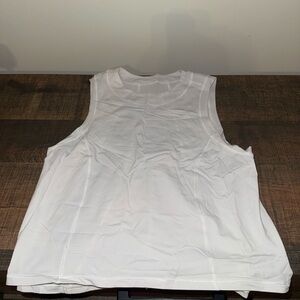 White Sleeveless Lululemon Cropped Sculpt Top Size 2